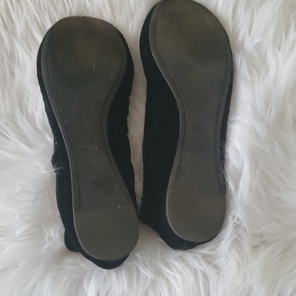 Tory Burch Black Velvet Flats Size 7 - Picture 5 of 9